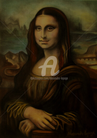 Tekening getiteld "Lisa" door Alexandre Lepage, Origineel Kunstwerk, Pastel