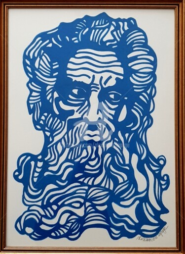 Malerei mit dem Titel "Neptune" von Alexandre Lepage, Original-Kunstwerk, Marker