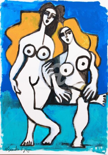 Malerei mit dem Titel "Ensemble" von Alexandre Lepage, Original-Kunstwerk, Acryl
