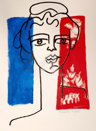 Painting titled "Marianne" by Alexandre Lepage, Original Artwork, Acrylic