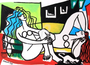 Pintura intitulada "Détente" por Alexandre Lepage, Obras de arte originais, Acrílico