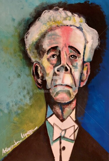 Pintura intitulada "Arthur Rubinstein" por Alexandre Lepage, Obras de arte originais, Acrílico