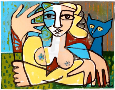 Pintura titulada "Félines" por Alexandre Lepage, Obra de arte original, Acrílico