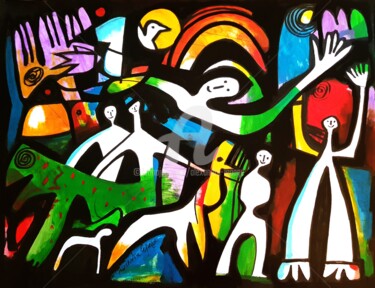 Painting titled "En liberté" by Alexandre Lepage, Original Artwork, Acrylic