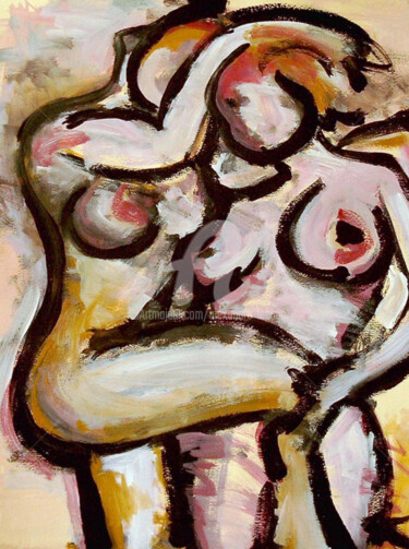 Painting titled "Amour au féminin" by Alexandre Lepage, Original Artwork, Acrylic