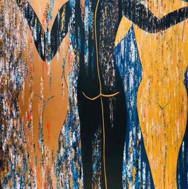 Картина под названием "Les Trois Grâces" - Alexandre Moore Rockefeller, Подлинное произведение искусства, Акрил