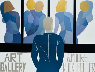 Картина под названием "La galerie d’Alexan…" - Alexandre Moore Rockefeller, Подлинное произведение искусства, Акрил