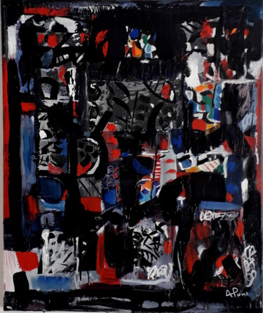 Painting titled "Oeuvre au noir I" by Alexandre Pons, Original Artwork, Acrylic