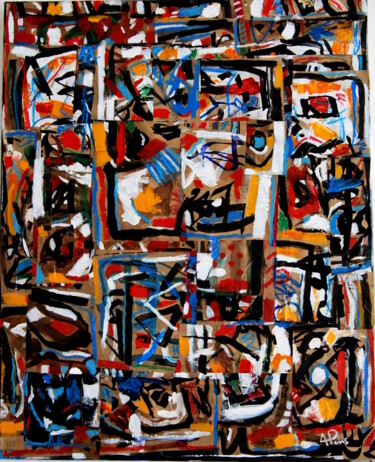 Painting titled "Assemblage improvis…" by Alexandre Pons, Original Artwork, Acrylic