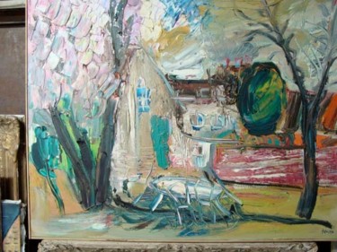 Painting titled "vue de banlieue" by Alexandre Sacha Putov (1940-2008) Benezi, Original Artwork