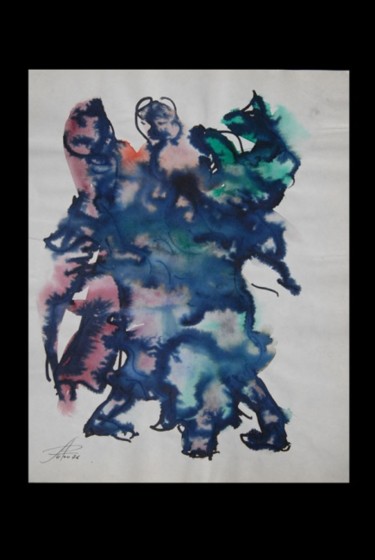 Peinture intitulée "abstraction" par Alexandre Sacha Putov (1940-2008) Benezi, Œuvre d'art originale