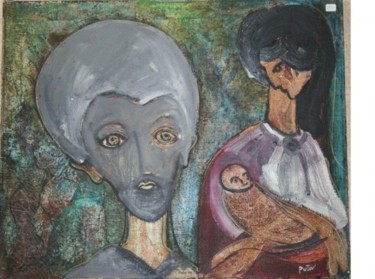 Peinture intitulée "période Israelienne…" par Alexandre Sacha Putov (1940-2008) Benezi, Œuvre d'art originale, Huile