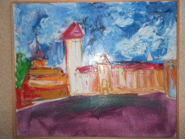 Peinture intitulée "Chateau de Romont" par Alexandre Sacha Putov (1940-2008) Benezi, Œuvre d'art originale