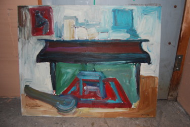 Painting titled "Piano" by Alexandre Sacha Putov (1940-2008) Benezi, Original Artwork, Oil