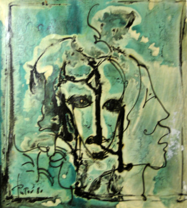 Peinture intitulée "huile sur papier" par Alexandre Sacha Putov (1940-2008) Benezi, Œuvre d'art originale, Huile