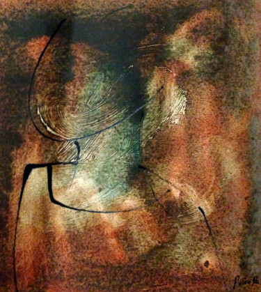 Peinture intitulée "rouleau" par Alexandre Sacha Putov (1940-2008) Benezi, Œuvre d'art originale, Huile