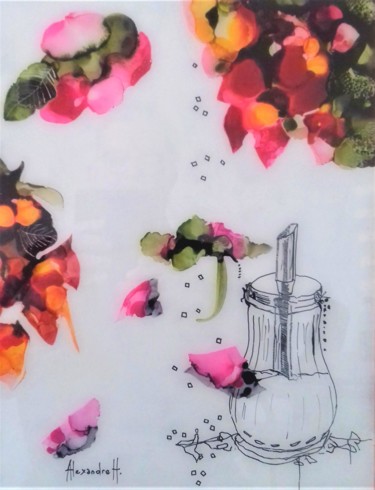 Le goût des fraises au sucre #artistsupportpledge Peinture intitulée "Le goût des fraises…" par Alexandre H., Œuvre d'art originale, Acrylique