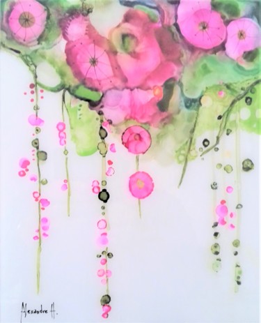 Peinture intitulée "Fleurs du japon 2…" par Alexandre H., Œuvre d'art originale, Acrylique
