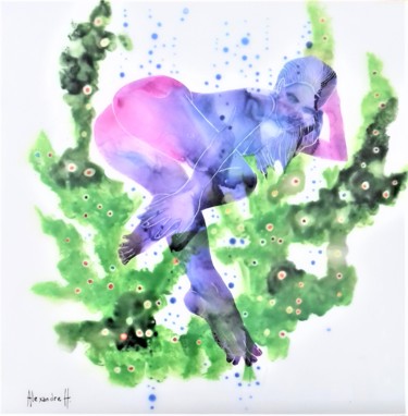 Peinture intitulée "Nymphes océanes" par Alexandre H., Œuvre d'art originale, Acrylique