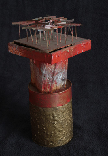 Skulptur mit dem Titel "Bloody mountain" von Alexandre Pinhel, Original-Kunstwerk, Metalle