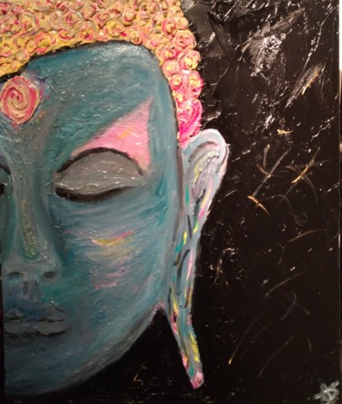 Peinture intitulée "Bouddha" par Kanohi Mata, Œuvre d'art originale, Huile