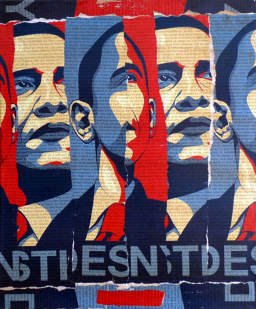 Peinture intitulée "OBAMA.jpg" par Alexandre Taillandier, Œuvre d'art originale