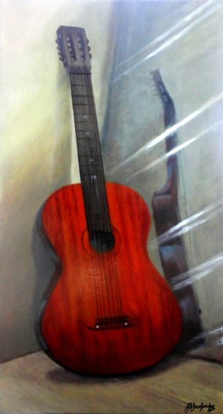 Ζωγραφική με τίτλο "guitar brazilian" από Αλεξανδριδης, Αυθεντικά έργα τέχνης, Ακρυλικό