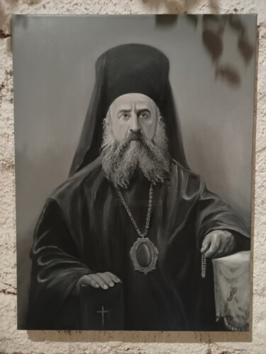绘画 标题为“St.Nektarios of Aeg…” 由Αλεξανδριδης, 原创艺术品, 油