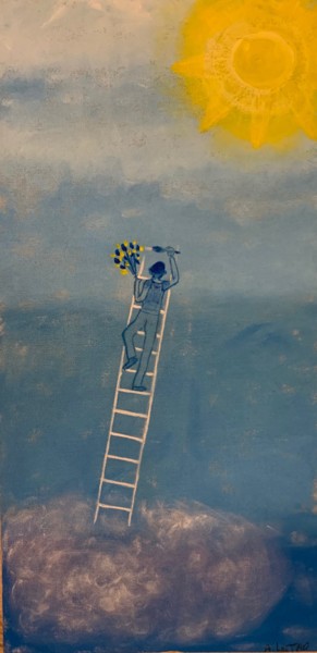 Peinture intitulée "L'amant solaire" par Alexandrina Leitao, Œuvre d'art originale, Acrylique