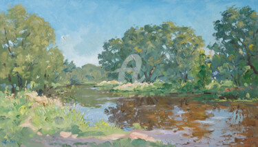 Schilderij getiteld "The Svistusha River…" door Alexander Alexandrovsky, Origineel Kunstwerk, Olie