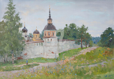 Painting titled "Monastery Tower" by Alexander Alexandrovsky, Original Artwork, Oil