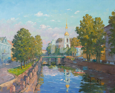 Peinture intitulée "Kryukov Canal. St.P…" par Alexander Alexandrovsky, Œuvre d'art originale, Huile