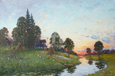 Malerei mit dem Titel "Village Kovshovo, s…" von Alexander Alexandrovsky, Original-Kunstwerk, Öl