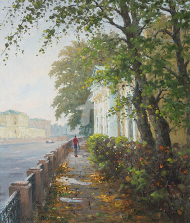 Painting titled "Summer garden, Font…" by Alexander Alexandrovsky, Original Artwork, Oil