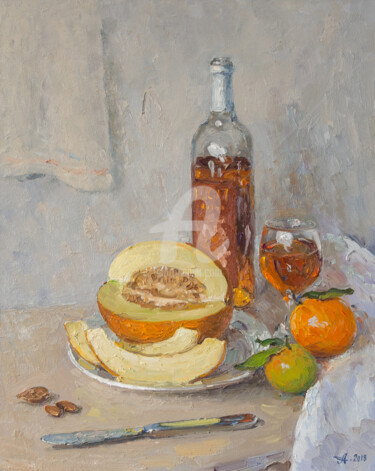 Pintura intitulada "Cyprus fruit and a…" por Alexander Alexandrovsky, Obras de arte originais, Óleo