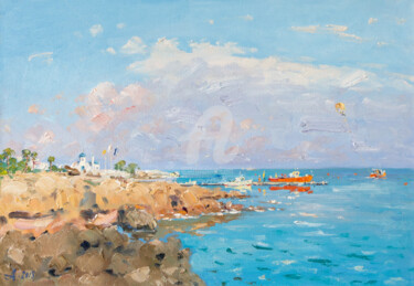 Schilderij getiteld "Mediterranean morni…" door Alexander Alexandrovsky, Origineel Kunstwerk, Olie