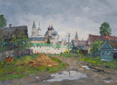 Картина под названием "Torzhok, rain has p…" - Alexander Alexandrovsky, Подлинное произведение искусства, Масло