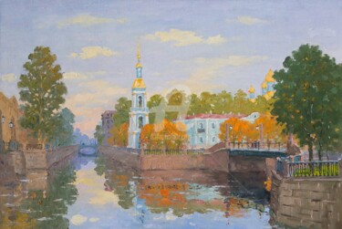 Pittura intitolato "Kryukov canal in su…" da Alexander Alexandrovsky, Opera d'arte originale, Olio