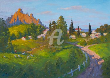 Peinture intitulée "Road to Karo-Dag" par Alexander Alexandrovsky, Œuvre d'art originale, Huile