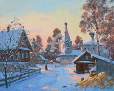 Painting titled "Sviyazhsky yard, ev…" by Alexander Alexandrovsky, Original Artwork, Oil