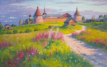 Pittura intitolato "Solovki. Summer eve…" da Alexander Alexandrovsky, Opera d'arte originale, Olio
