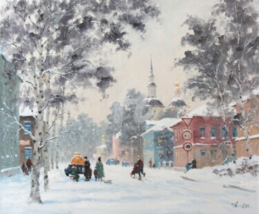 Painting titled "Russian winter. Gre…" by Alexander Alexandrovsky, Original Artwork