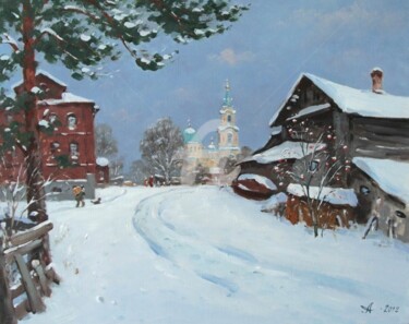 Peinture intitulée "Winter on Valaam" par Alexander Alexandrovsky, Œuvre d'art originale
