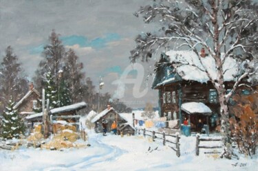 Painting titled "Mishukovo Village" by Alexander Alexandrovsky, Original Artwork