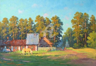 Painting titled "Evening in monastery" by Alexander Alexandrovsky, Original Artwork