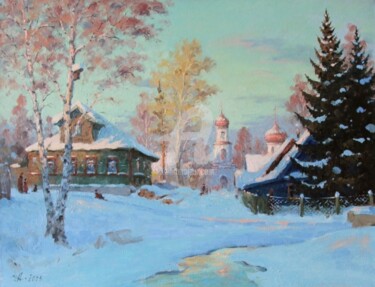 Painting titled "Russian Winter" by Alexander Alexandrovsky, Original Artwork