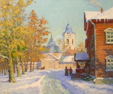 Malerei mit dem Titel "Red hotel" von Alexander Alexandrovsky, Original-Kunstwerk, Öl