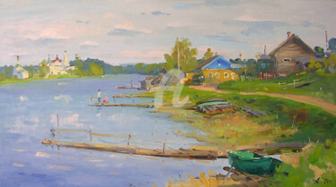 Painting titled "Kuliga Village" by Alexander Alexandrovsky, Original Artwork