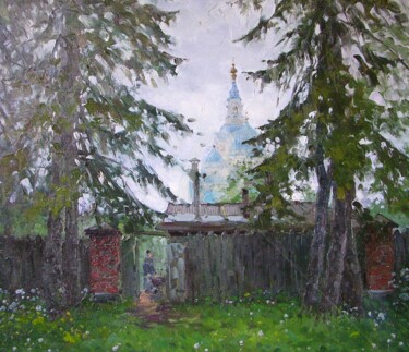 Painting titled "The garden gate" by Alexander Alexandrovsky, Original Artwork