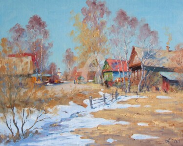 Peinture intitulée "Village" par Alexander Alexandrovsky, Œuvre d'art originale